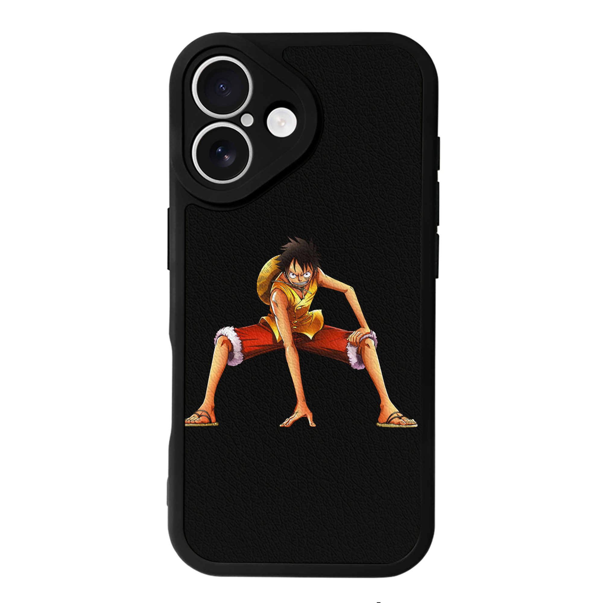 （画像用） ワンピース モンキー・D・ルフィ ONE PIECE Monkey D. Luffy 【iPhone 16シリーズ対応】シリコンスマホケース（レザー調） 材質：シリコン